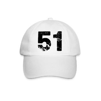 51 - Baseballkappe - Weiß/Weiß - Vorne