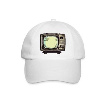 Retro-TV-Manie - Baseballkappe - Weiß/Weiß - Vorne