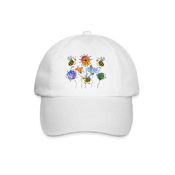 Bienen - Baseballkappe - Weiß/Weiß - Vorne