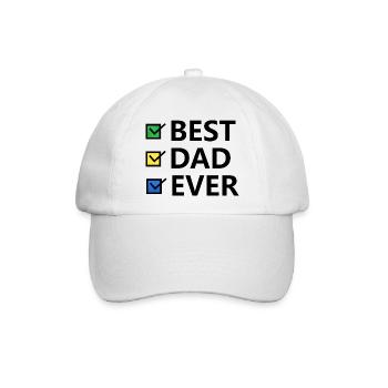 Bester Papa aller Zeiten - Baseballkappe - Weiß/Weiß - Vorne