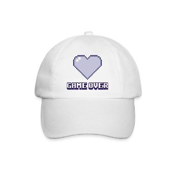 Game Over Purple Heart - Baseballkappe - Weiß/Weiß - Vorne