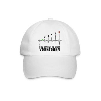 1N23456 Motorrad Gangschaltung - Adrenalin - Puls - Baseballkappe - Weiß/Weiß - Vorne