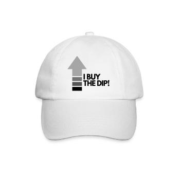 I BUY THE DIP Aktien - Baseballkappe - Weiß/Weiß - Vorne