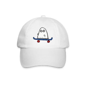 skater Geist - Baseballkappe - Weiß/Weiß - Vorne