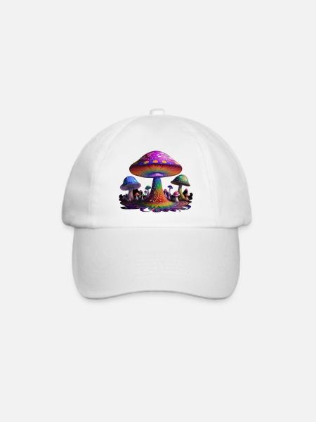 Mushrooms - Baseballkappe - Weiß/Weiß