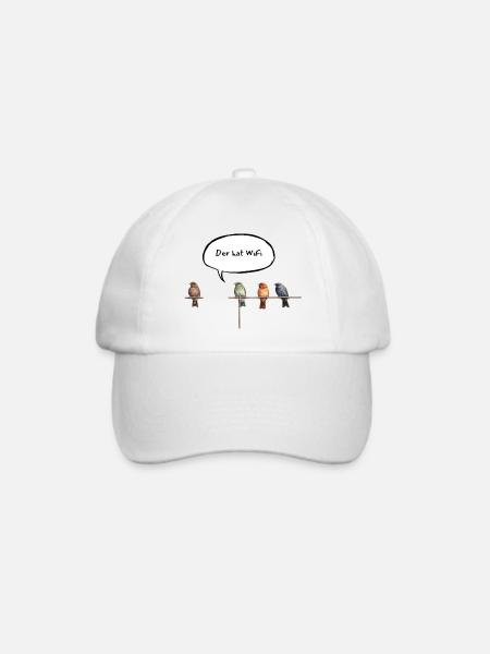 Der hat WiFi - Deutsch - Baseballkappe - Weiß/Weiß