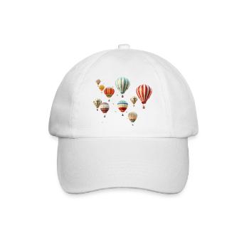 Heißluftballons schweben dort oben! - Baseballkappe - Weiß/Weiß - Vorne