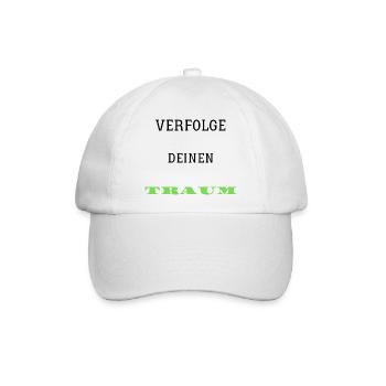 Verfolge deine TRAUM - Baseballkappe - Weiß/Weiß - Vorne