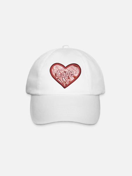 Liebe - Baseballkappe - Weiß/Weiß