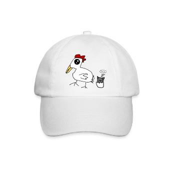 Katze Huhn - Baseballkappe - Weiß/Weiß - Vorne