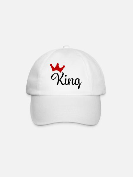 King mit Krone - Baseballkappe - Weiß/Weiß