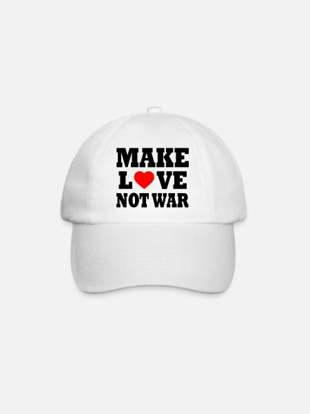 Make love not war - Baseballkappe - Weiß/Weiß