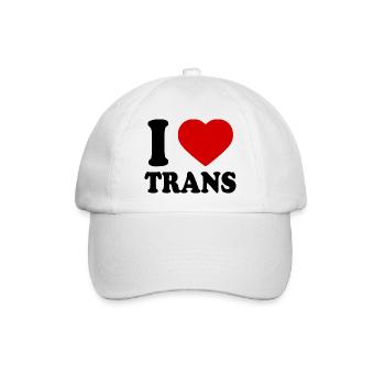 I love trans - Baseballkappe - Weiß/Weiß - Vorne