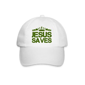 jesus saves - Baseballkappe - Weiß/Weiß - Vorne