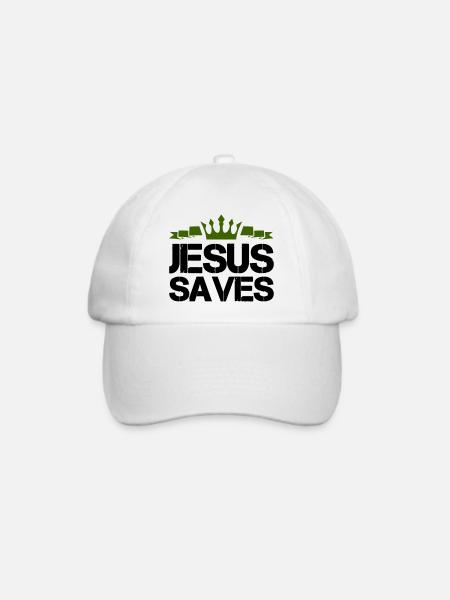 jesus saves - Baseballkappe - Weiß/Weiß