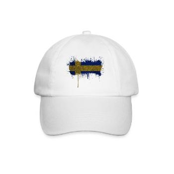 Schweden Flaka Schwedisch Schwedisch Schwedisch Nordisch - Baseballkappe - Weiß/Weiß - Vorne