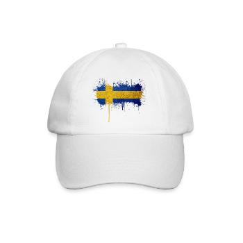 Schweden Flaka Schwedisch Schwedisch Schwedisch Nordisch - Baseballkappe - Weiß/Weiß - Vorne