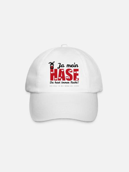 Mimikama Ja mein Hase, du hast immer Recht - Baseballkappe - Weiß/Weiß