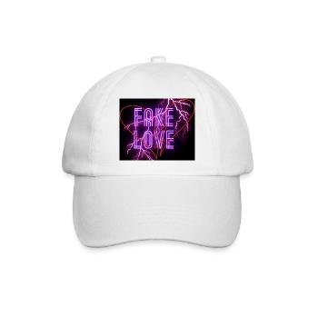 Fake Love - Baseballkappe - Weiß/Weiß - Vorne