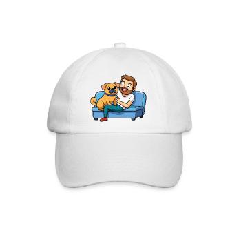 Liebevolle Puggle Kuscheln Digitale Kunst - Baseballkappe - Weiß/Weiß - Vorne