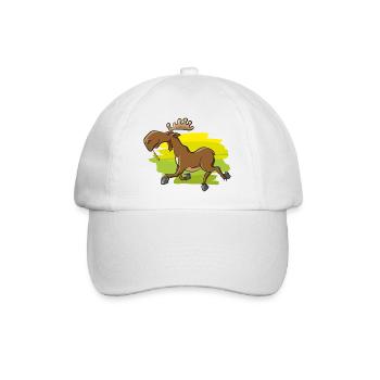 Lustiger Elch - Baseballkappe - Weiß/Weiß - Vorne