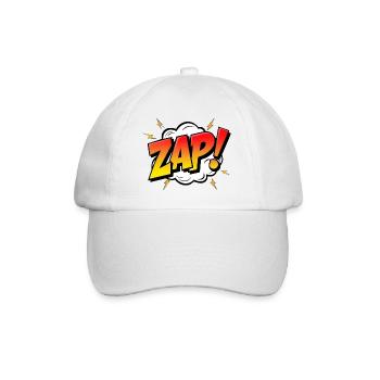 ZAPPEN! - Ein dynamischer Comic-Ausruf - Baseballkappe - Weiß/Weiß - Vorne