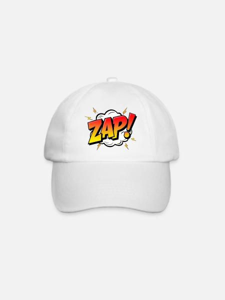 ZAPPEN! - Ein dynamischer Comic-Ausruf - Baseballkappe - Weiß/Weiß