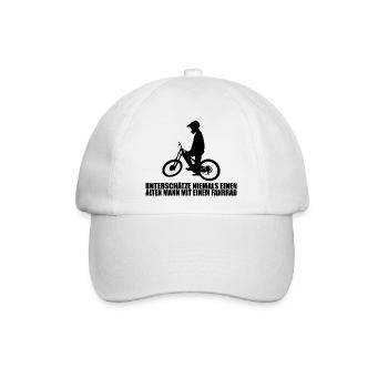 Lustiger Fahrrad Spruch - Baseballkappe - Weiß/Weiß - Vorne