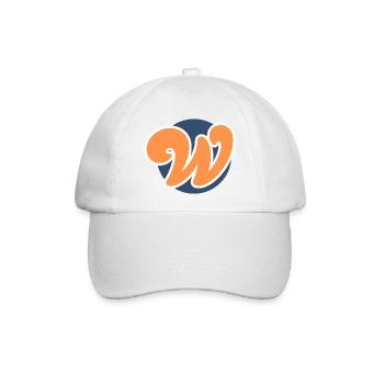 Buchstabe w orange sport - Baseballkappe - Weiß/Weiß - Vorne