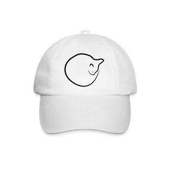 Katze Zeichnung - Baseballkappe - Weiß/Weiß - Vorne