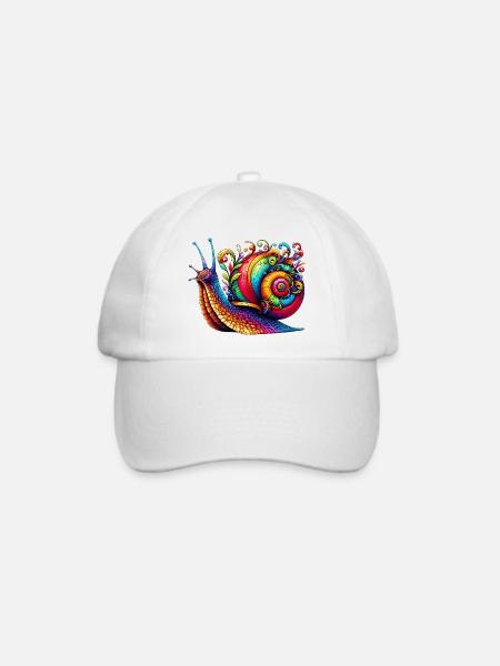 Schnecke - Baseballkappe - Weiß/Weiß