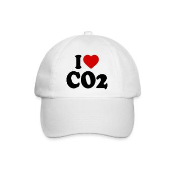 I love co2 - Baseballkappe - Weiß/Weiß - Vorne