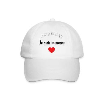 Ich kann nicht, ich bin eine Mutter - Baseballkappe - Weiß/Weiß - Vorne