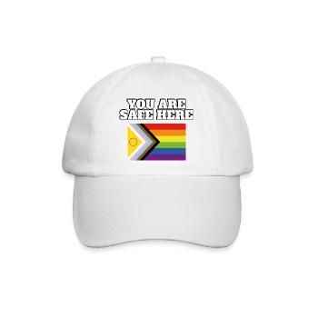 LGBTQ Hier sind Sie sicher - Baseballkappe - Weiß/Weiß - Vorne
