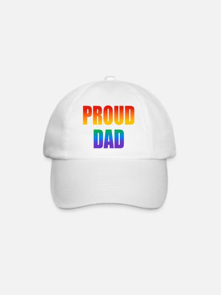 Stolzer Papa schwuler Regenbogen - Baseballkappe - Weiß/Weiß