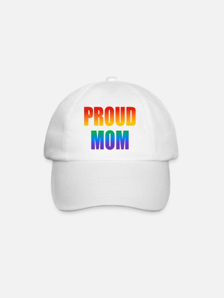 Stolze Mutter schwuler Regenbogen - Baseballkappe - Weiß/Weiß