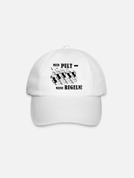 Mein Pult - Meine Regeln! - Baseballkappe - Weiß/Weiß
