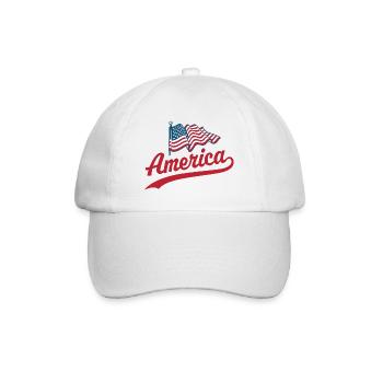 Amerika Flagge - Baseballkappe - Weiß/Weiß - Vorne
