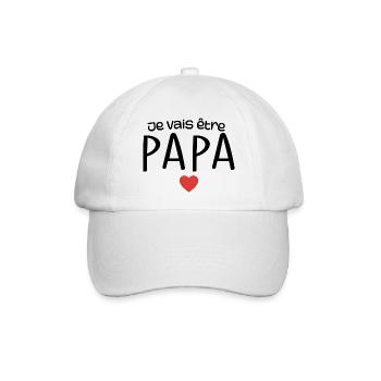 Ich werde Vater sein - Papa wird Vater - Papa Geschenk - Baseballkappe - Weiß/Weiß - Vorne