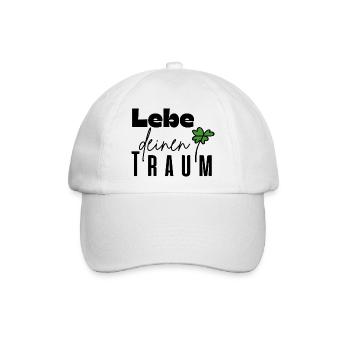 Lebe deinen Traum - Baseballkappe - Weiß/Weiß - Vorne