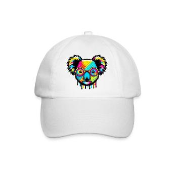Koala mit Brille - Baseballkappe - Weiß/Weiß - Vorne