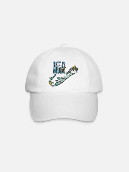Aquarell Landkarte Bermuda - Baseballkappe - Weiß/Weiß