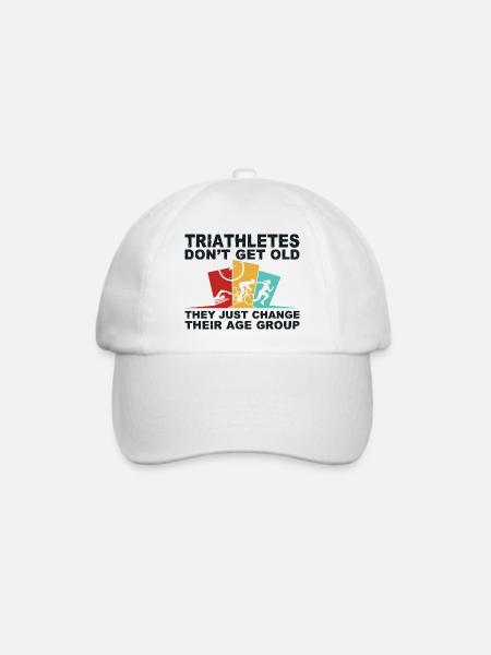Lustiges Triathlon Design Triathleten Schwimmen Rad Laufen - Baseballkappe - Weiß/Weiß