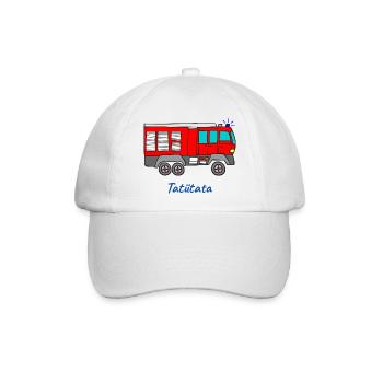 Feuerwehr Feuerwehrauto Tatütata Kinderfeuerwehr - Baseballkappe - Weiß/Weiß - Vorne