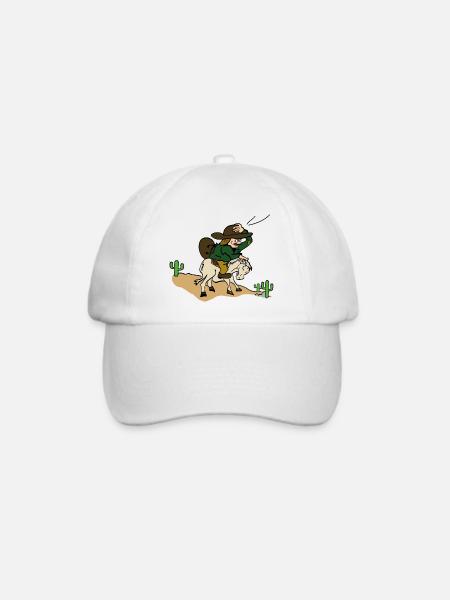 Abenteurer auf Pferd. - Baseballkappe - Weiß/Weiß