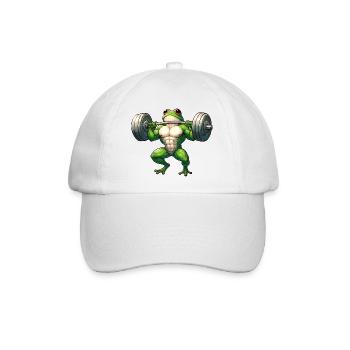 Zielstrebiger, athletischer Frosch - Baseballkappe - Weiß/Weiß - Vorne