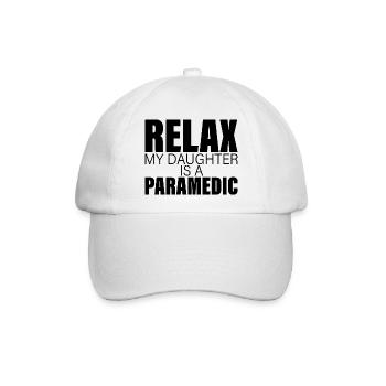 Relax My Daughter Is A Paramedic - Baseballkappe - Weiß/Weiß - Vorne