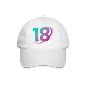 Nummer 18 mehrfarbig - Baseballkappe - Weiß/Weiß - Vorne