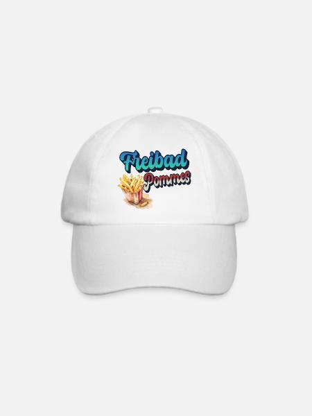 Freibad Pommes - Baseballkappe - Weiß/Weiß