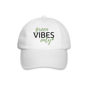 green vibes only - Baseballkappe - Weiß/Weiß - Vorne